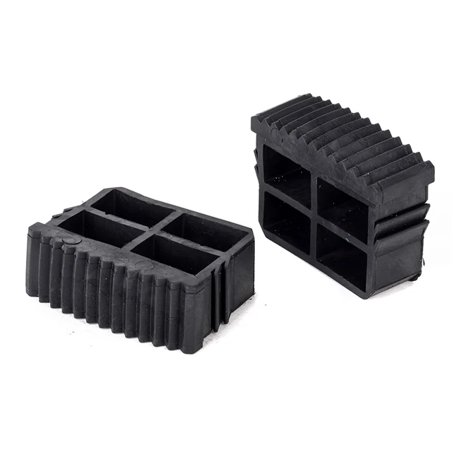2pcs Black Rubber Inner Plug Foot Pad Replacement Step Ladder Feet Non