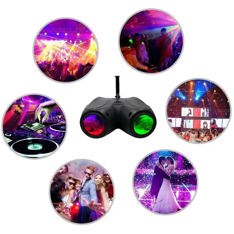 

128 LEDs Projection Flash Lights 20W Voice Control Double Digital Stage Lighting Lamp for Bar Birthday Party Home Decor Lamp