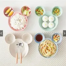 Мультяшная мышка тарелка «Микки Маус» посуда Ланч-бокс Малыш Дети младенец ребенок миска для кормления риса пластиковая тарелка для закусок посуда