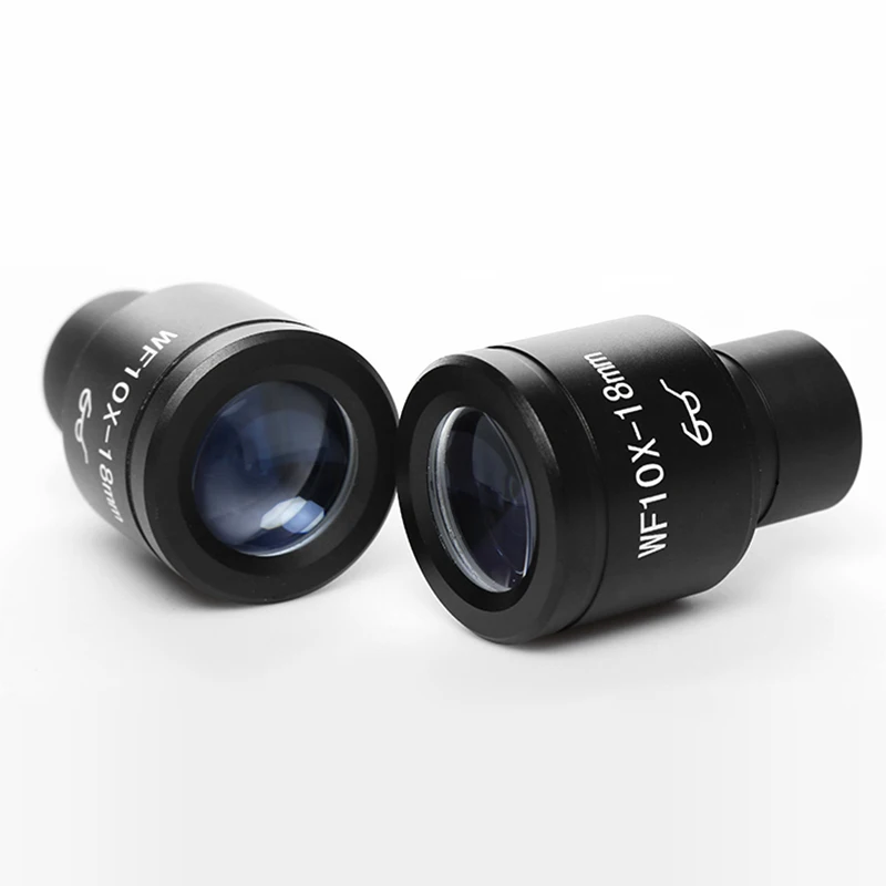One Pair Wide Field WF10X Eyepiece for Biological Microscope Mounting Diameter 23.2mm Field of View 18mm Optical Ocular