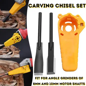 

Doersupp Electric Power Wood Carving Chisel Set Hand Tool Durable Changed Angle Grinder Into Power Chisel Woodworking Tool