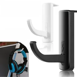 Dual-Color Durable Headphone Holder and Wall/Monitor Mount Stand (Black)