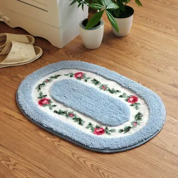 

Bath Mat Bathroom Carpet Mat for Toilet Bathroom Rug Toilet Mat Tub Rug Anti-slipping Absorbent Soft Suede Rose Mat