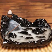 Креативная Ретро керамический, с обратным потоком Ладан горелки Керамика глазури Ладан дым конус курильница башня Держатель Крытый дыма орнамент