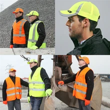 Яркая Кепка высокая видимость регулируемая бейсболка Hi-Vis уличные шляпы Безопасность желтая оранжевая шапочка Sunsreen