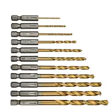 55 шт. твист сверла HSS твист сверло набор титановое покрытие инструменты с шестигранной ручкой 1,5 мм-6,5 мм