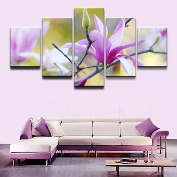 

Modern Art Print Painting On Canvas Wall Art 5 Pieces The Mulan Blossoms in the Spring For Home Living Room Decor Wall Pictures