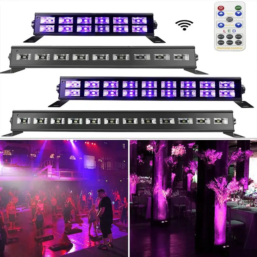

LED UV Stage Light with Remote Control DMX512 Voice Control Violet Projection Lighting Bar Party Christmas Stage Effect Light
