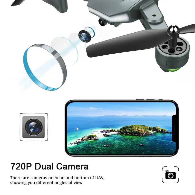 Visuo XS816 оптическое позиционирование потока 4K 720P двойная камера Wi Fi FPV RC Дрон съемка
