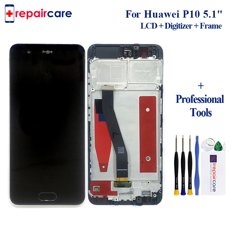 

10PCS DHL 5.1'' Full LCD DIsplay + Touch Screen Digitizer Assembly + Frame Cover For Huawei P10 VTR-01 VTR-L09 VTR-L29 VTR-TL00