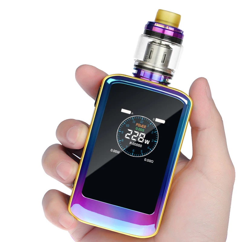 

228W Electronic Cigarette High Power Vape Kit Box Mod 5Ml Atomizer Tank TC Vaporizer Color Screen