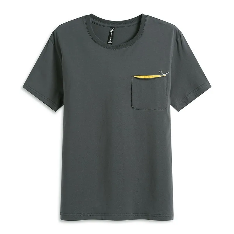 

Pioneer camp t shirt men scissors pattern short sleeve brand clothing casual cotton soft grey black t-shirt male new ADT802084