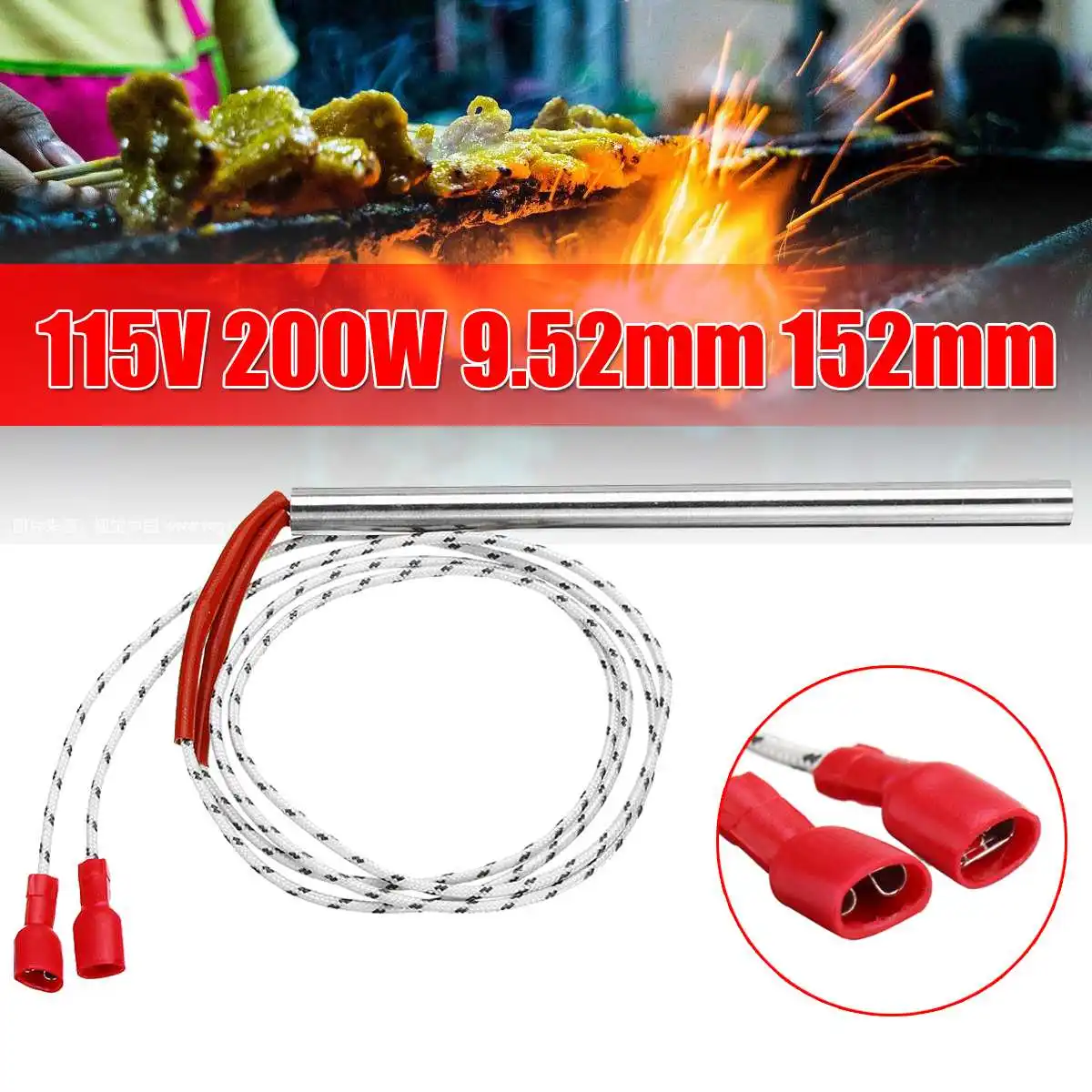 

Universal 115V 200W 9.52mm Pellet Igniter Wood Pellet Stove Wood Pellet Heating Tube Burning Rod For BBQ Grill Stove Accessories