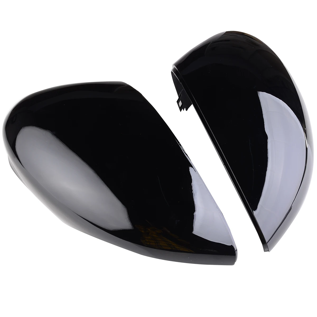 

Mayitr 1pair Gloss Black Side Mirror Cover Cap Left/Right Wing Door For Ford Fiesta MK7 2008-2017