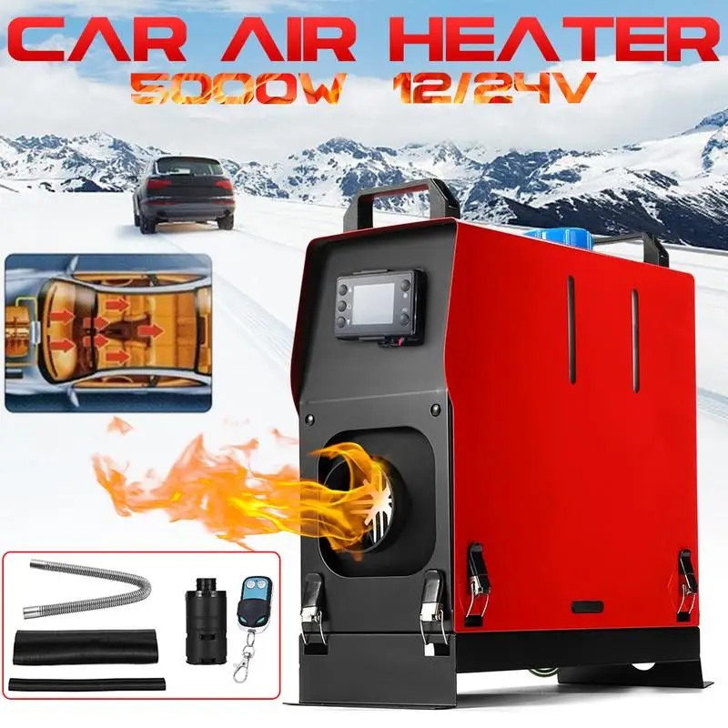

5KW 24V Integration Single Holes Air Diesels Parking Heater Lcd Screen Switch Car Heater With Remote Control Saving Space