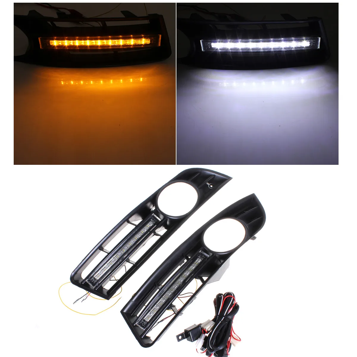  For VW Passat B6 2006 2007 2008 2009 2010 2011 Car LED Light LED DRL Daytime Running Light with gri - 32974612441