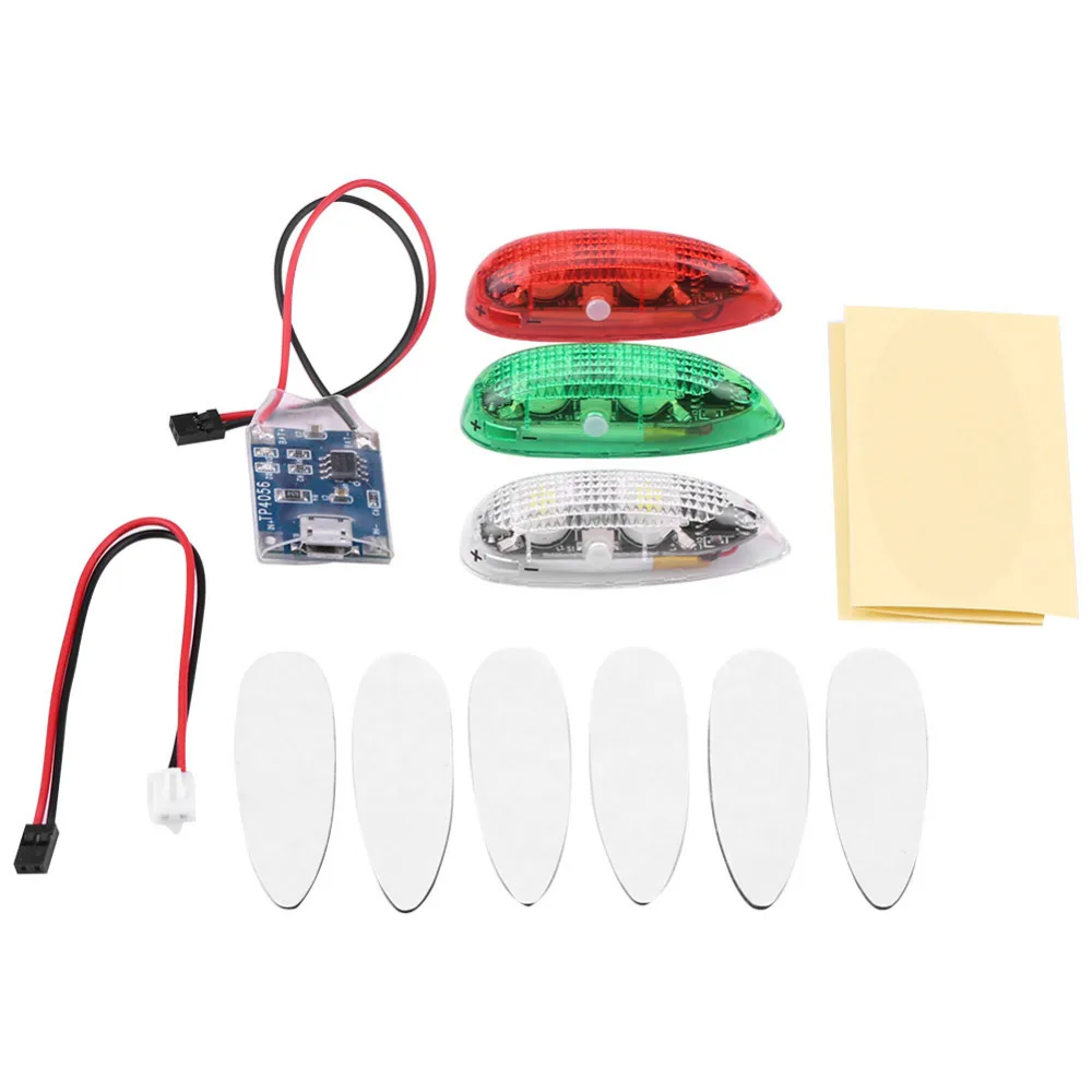 

RC Drone LED Light 3pcs/set Drone Flash LED Wireless Light for RC Fix Wing Airplane Helicopter LED Light with Charging Cables