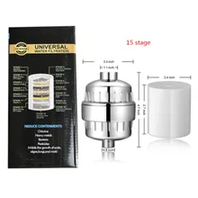 Лидер продаж 15-этап душевой фильтр для воды для очистки воды очиститель 1 Сменные картриджи