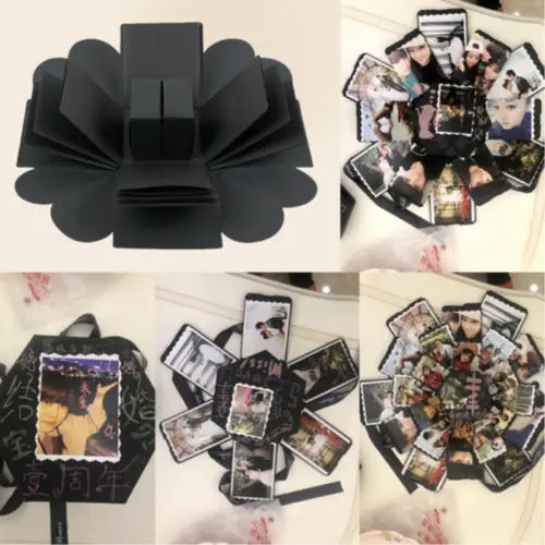 

DIY Surprise Explosion Box Memory Scrapbook Photo Album Kits Anniversary Gift