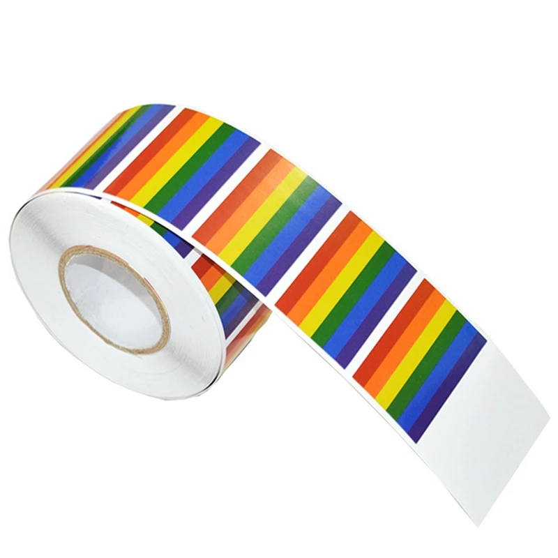 

500 Pieces Gay Pride Rainbow Stickers On A Roll,Support Lgbt Causes,Pride Flag Labels For Gifts,Crafts,Envelope Sealing,1.2 X