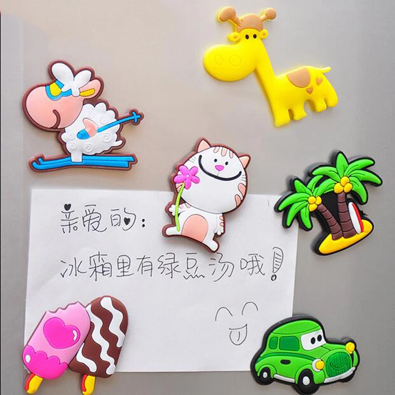 

Fridge Magnets Home Decoration Animal Refrigerator Magnets Kids Gifts 1PC Silicone Whiteboard Sticker Cartoon High Quality