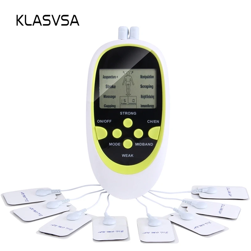 KLASVSA Electronic Acupuncture Stimulator Massager Pads Tens Pulse Muscle Stimulator Slimming Body Massager Health Relax Therapy