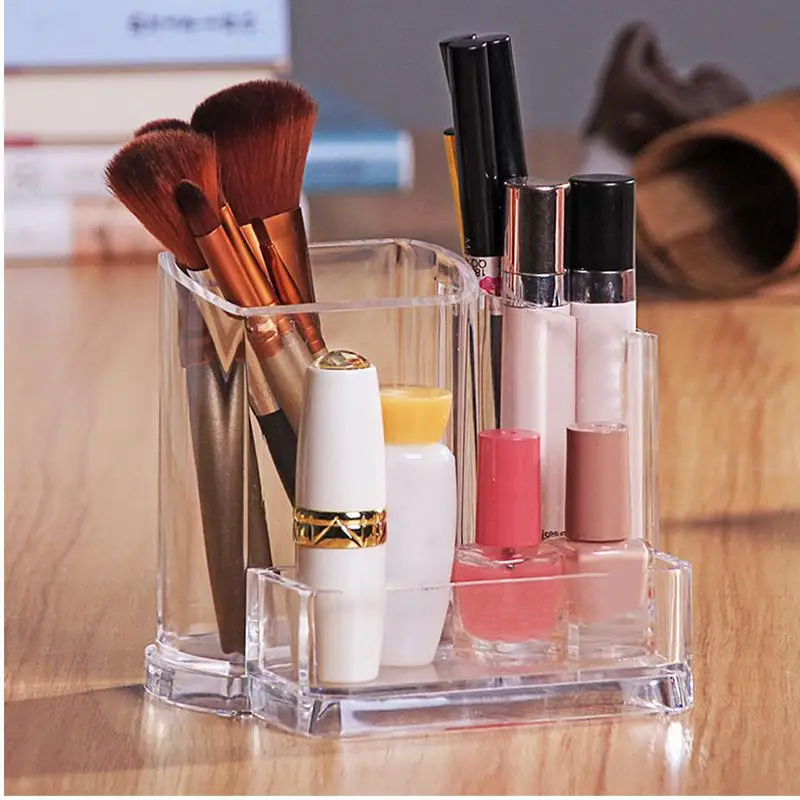 

NEW Transparent Acrylic Makeup Organizer Box Brush Holder Jewelry Organizer Case Jewelry Makeup Cosmetic Brush Storage Box