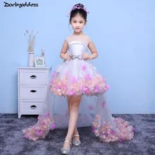 Бальное платье, платье для девочки, держащей букет невесты на свадьбе, короткое спереди и длинное сзади, торжественное платье для выпускного вечера для девочки, детское платье для первого причастия