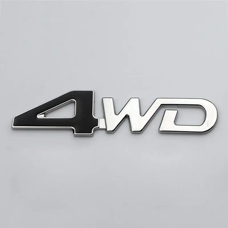 Горячие Серебристые 4WD буквы 3D хромированная металлическая Автомобильная