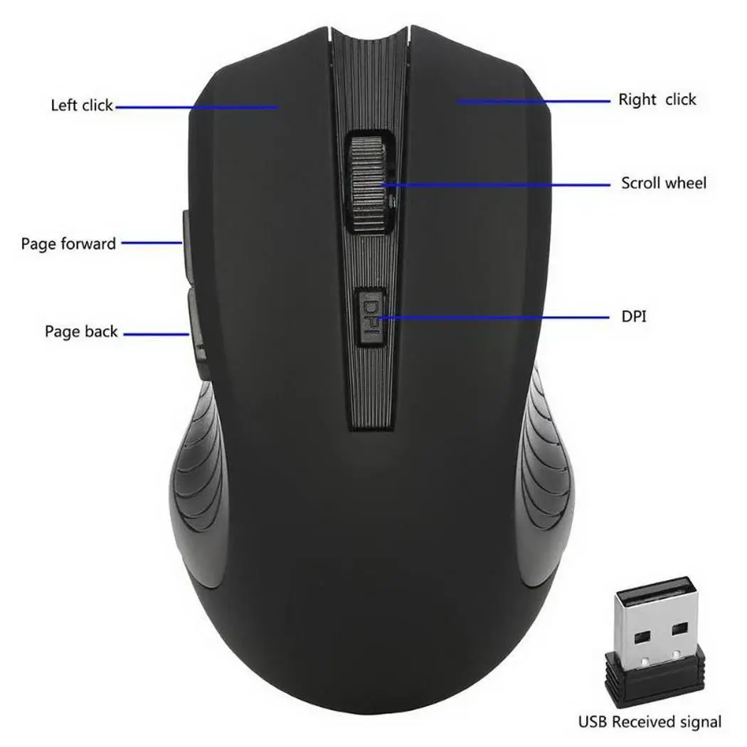 Домашний офис портативный шесть клавиш опто электронный приемник USB 800 точек/дюйм