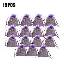 15 шт. ароматизированные Саше лаванды мешок для шкафов ящики наполнены естественным высушенным цветком лаванды Теплые подарки без аромата