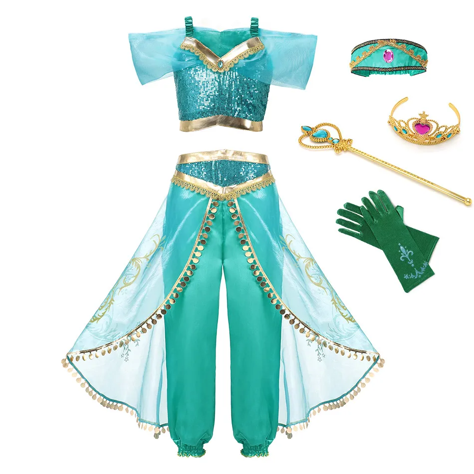 Little Girls Princess Rapunzel Cinderella Sleeping Beauty Belle Dress up Costume with Accessories Kids Elsa Anna