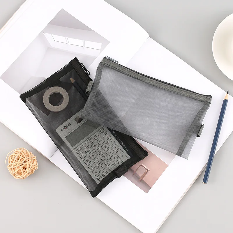 

Portable Concise Transparent Pen Bag Pencil Cases Stationery Office School Supplies Boutique wholesale