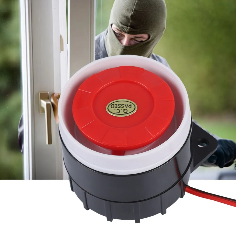 120dB DC 12V мини красный проводной рупор сирена звуковой сигнал Системы