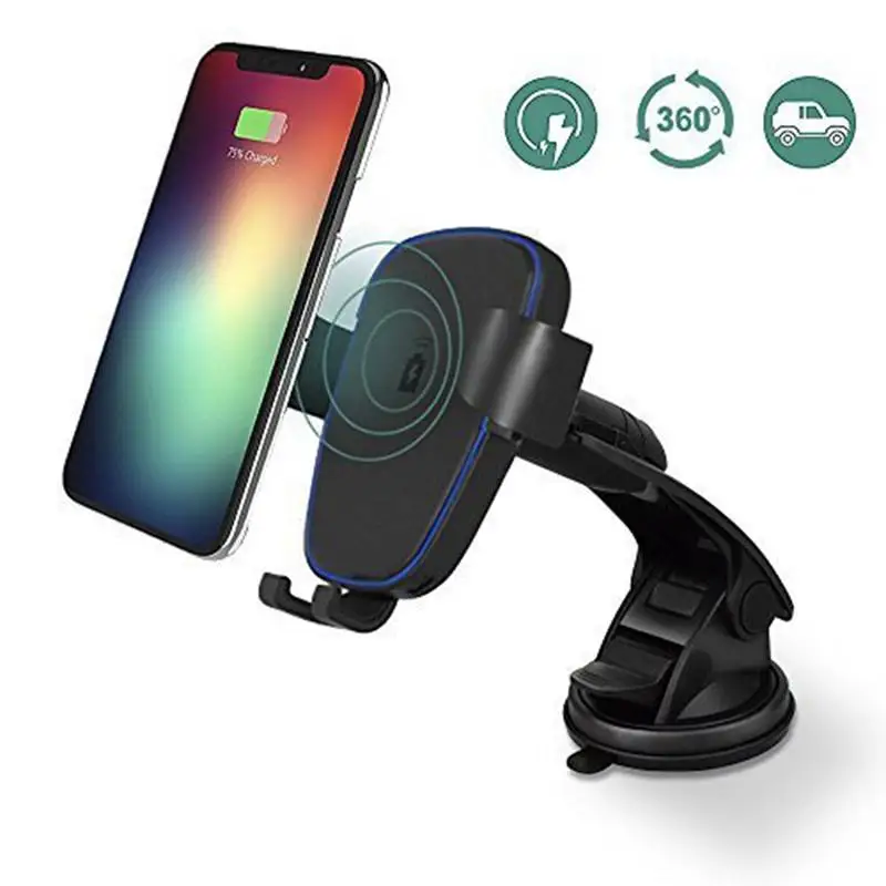 

Hot Qi Wireless Charger Fast Car Mount Wireless Charging Holder 10W Fast For Samsung s6 s7 s8 s8plus note 5 iPhone 8 X XS MAX XR