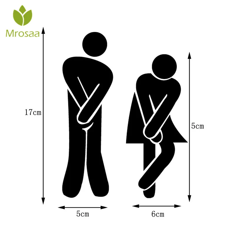 

Brand new Removable Mirroe Wall Sticker Bathroom Toilet Entrance Sign Wall stickers Public Lavatory Decals Art Stickers Decor