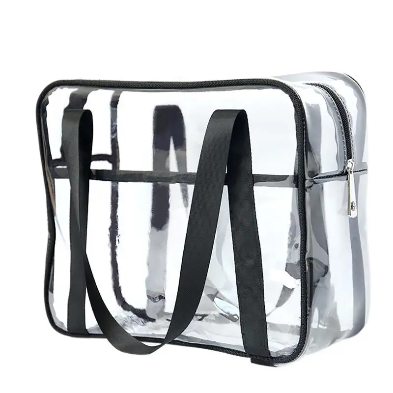 

Large Capacity Transparent Beauty Wash Cosmetic Bags Travel Female Tote Clear PVC Women Organizer Makeup Bag Handbag