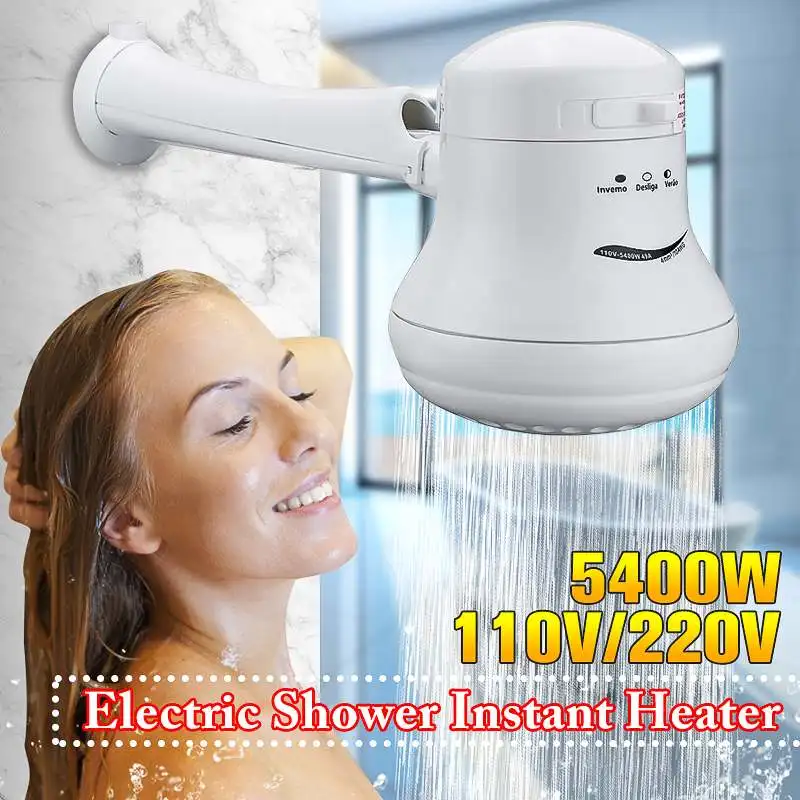 

110V/220V 3800W~5400W 0.8" Mini Electric Water Heater Three water temperature control Instant Water Heater 5.7ft Hose Bracket