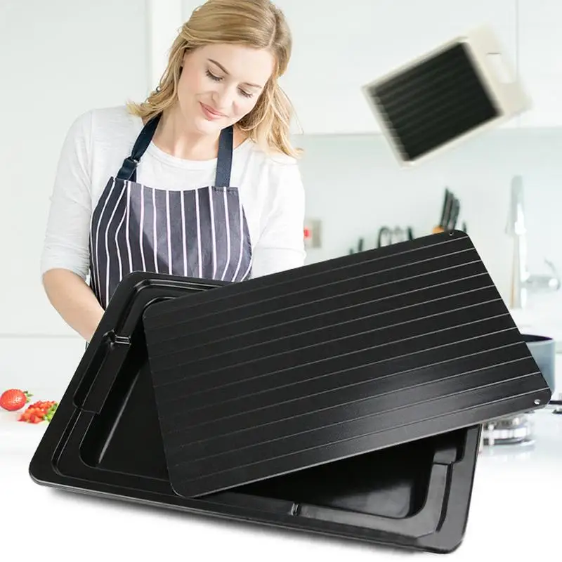 Defrost Tray Thaw Frozen Food Meat Fish In Minutes Home Aluminum Fast Defrosting Tray with Water Box Thawing Plate Kitchen Tools Defrost Tray Thaw Frozen Food Meat Fish In Minutes Home Aluminum Fast Defrosting Tray with Water Box Thawing Plate Kitchen Tools