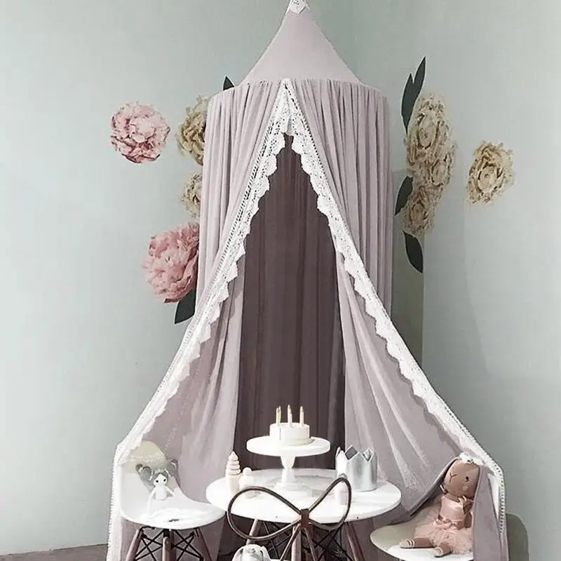 

Cotton Baby Room Decoration Balls Mosquito Net Kids Bed Curtain Canopy Round Crib Netting Tent Photography Props Baldachin