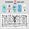 Kimcci Christmas Nail Art Stamping Plate Snowflake Reindeer Tree New Year Pattern Manicure Image Template Festival Nails Stencil 2