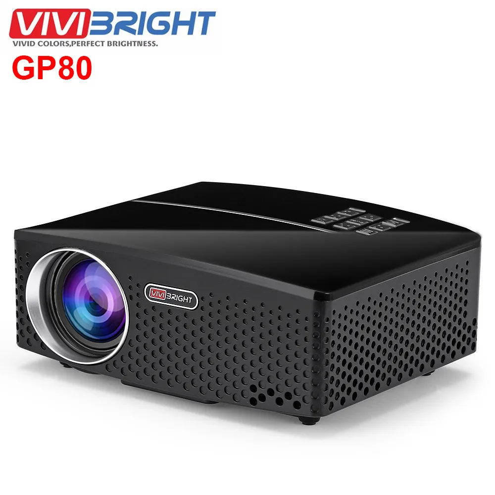 

VIVIBRIGHT GP80 Projector LED 1800 Lumens HD Mini Portable Projector for Home Theater Cinema Supprot 1080P USB HDMI