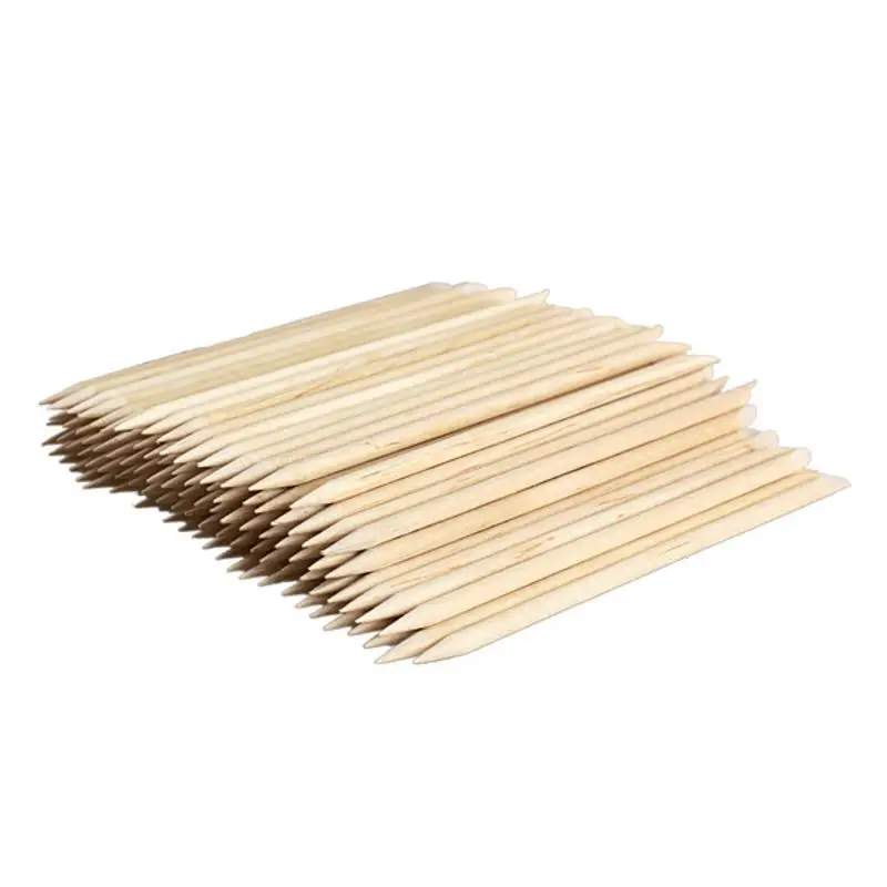 

100pcs Nail Art Cuticle Pusher Wood Stick Orange nagel vijl Sticks Nails Cuticle Pusher Remover for Manicure Pedicure Care Tool