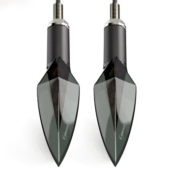 

Pair 12V LED Waterproof Motorcycle Steering Lights Turn Signal Indicator Red+Yellow Motorcycle Warning Light Turn Signal Light