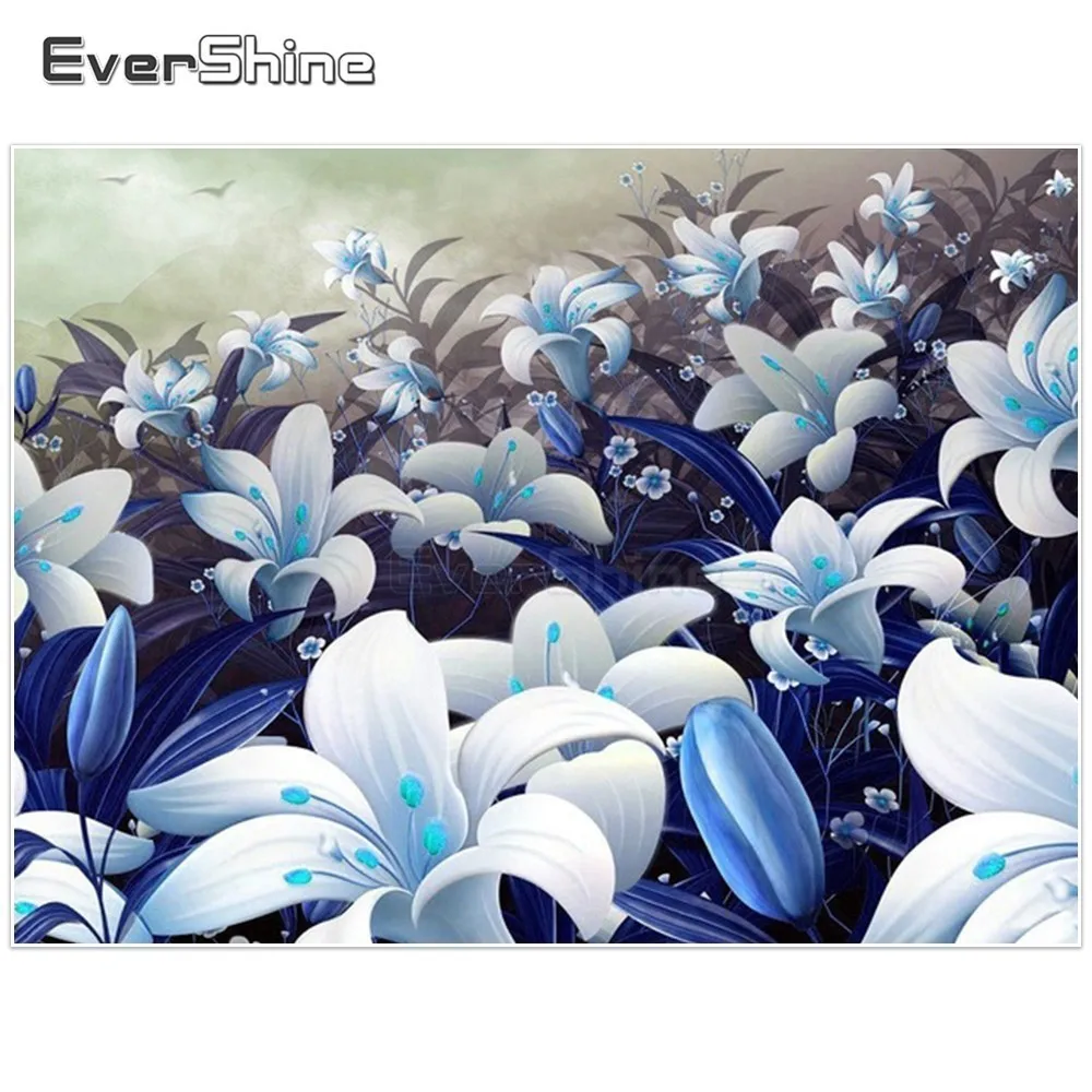 EverShine Diamond Painting Flower Full Round Rhinestone Embroidery Sale Lily Flowers Sea Pattern Sticker Mosaic|Алмазная мозаика| |