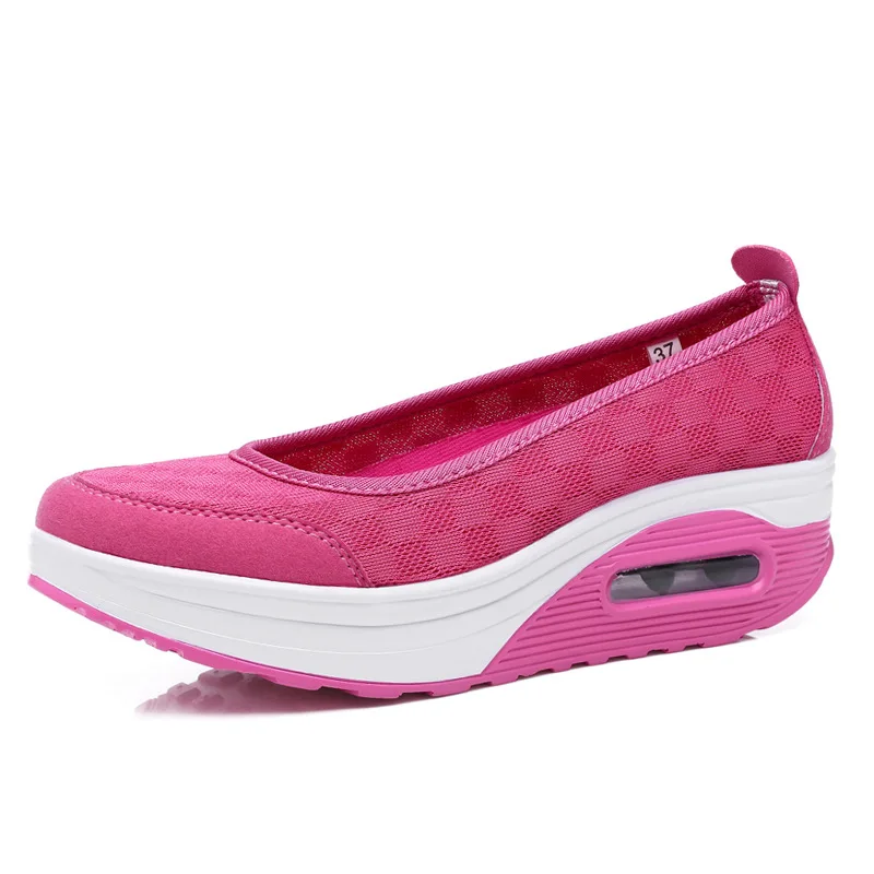 

STAN SHARK Summer Women Casual Shoes Breathable Mesh Platform Lazy Wedges Shoes Zapatos Mujer Chaussure Femme Ladies Trainers