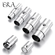 Нержавеющая сталь магнитные застежки зеркального блеска отверстие 3 мм 5 мм, 6 мм, 8 мм кожаный шнур застежка магнит пряжки DIY браслет ювелирных изделий