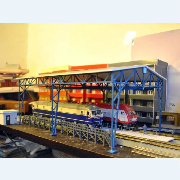 

1/87 Model Train Ho Scale Frame Garage Diy Kit Assemble Architectural Model Sand Table Model Plastic Materials Free Shippin
