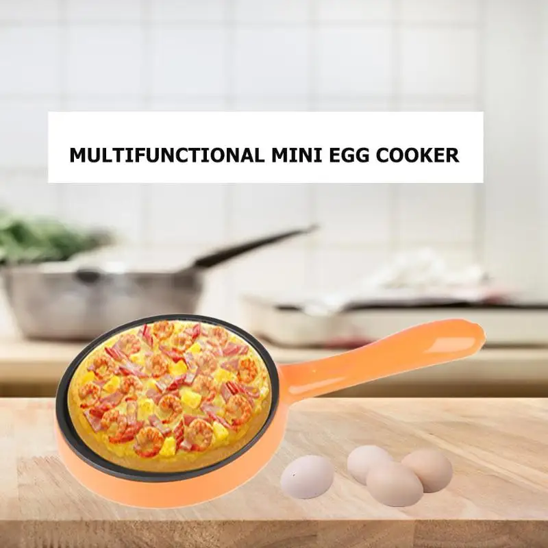 

350W Multifunctional Mini Egg Cooker Household Food Steamer Pancake Fried Steak Electric Frying Pan Non-Stick Boiled Eggs Boiler