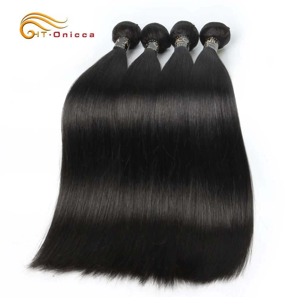 

Brazilian Straight Hair 4 Bundles Deals Human Hair Extensions 8 to 28 Inch Remy Hair Bundles Double Machine Weft Natural Color